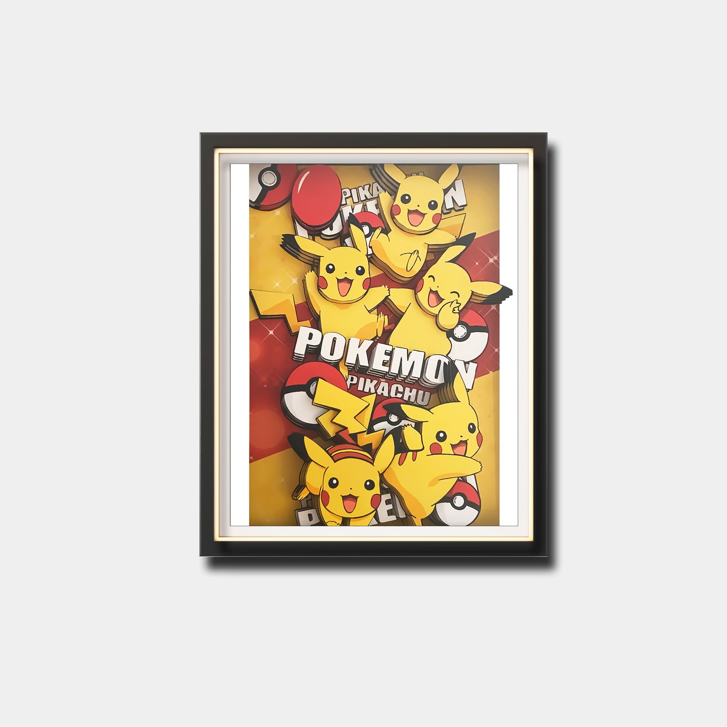 (Pre-Order)Pokemon-Pikachu- Handmade Multilayer 3D paper carving Wall Art