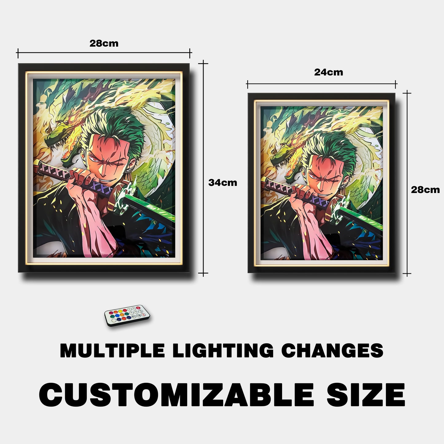 (Pre-Order)One Piece-Roronoa Zoro- Handmade Multilayer 3D paper carving Wall Art