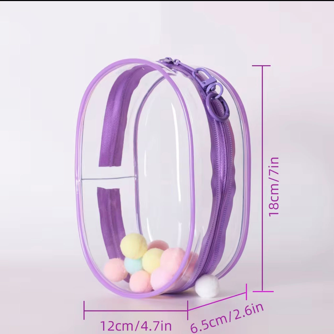 PVC Bag/Case/Protector with Keychain and pompon for Labubu