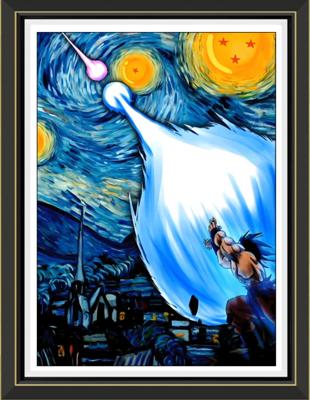 (Pre-Order)Goku The Starry Night-Handmade Multilayer 3D paper carving Wall Art