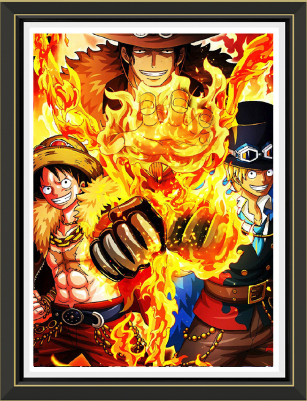 (Pre-Order)One Piece-Luffy Ace Sabo- Handmade Multilayer 3D paper carving Wall Art