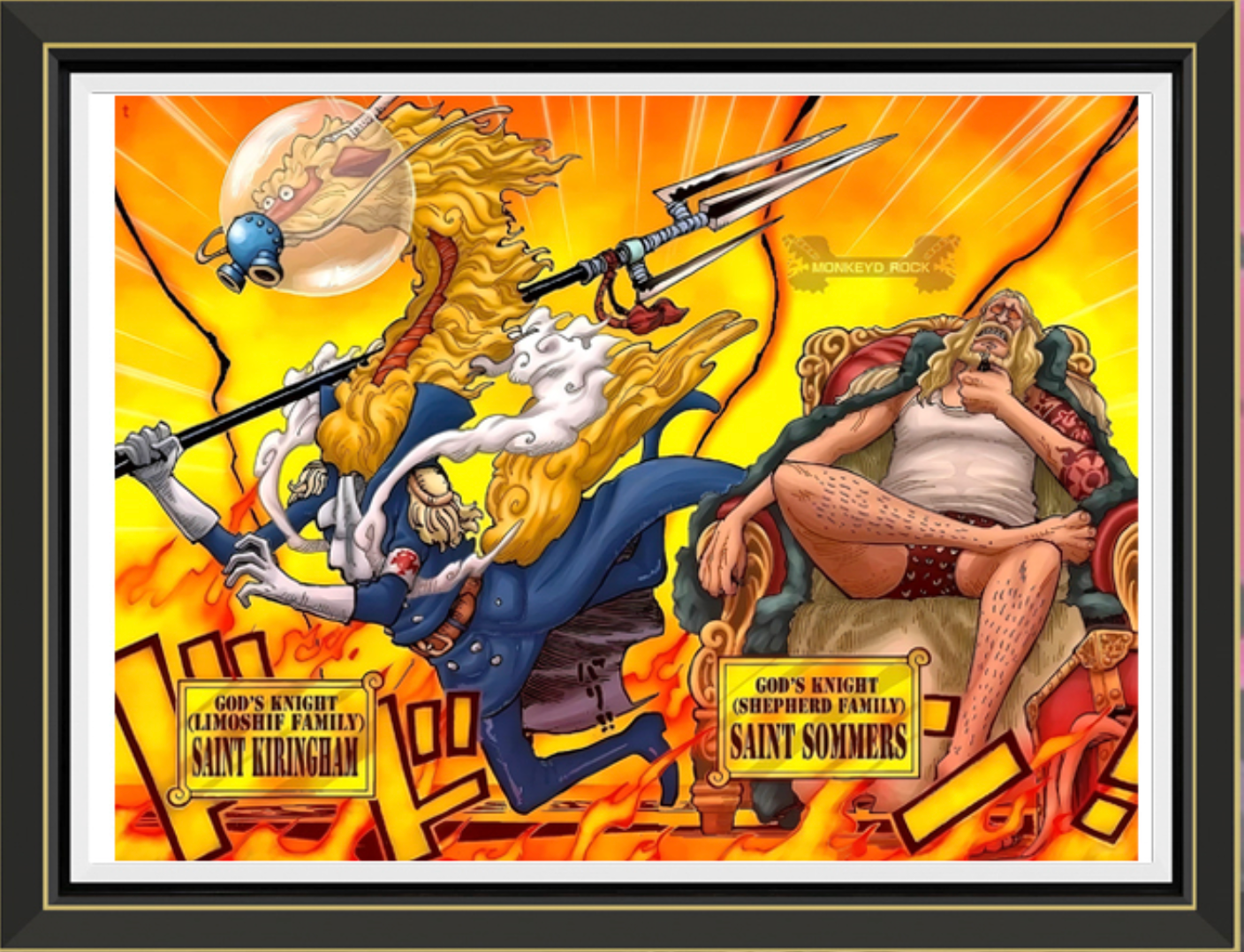 (Pre-Order)One Piece-God's Knights -Handmade Multilayer 3D paper carving Wall Art