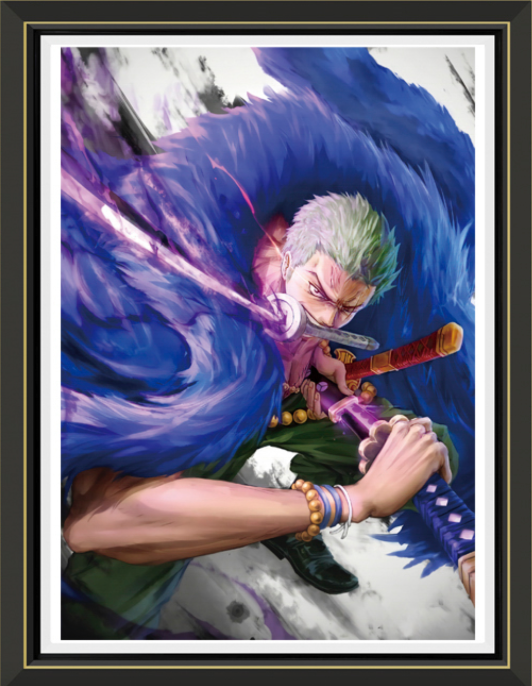 (Pre-Order)One Piece-Roronoa Zoro 5- Handmade Multilayer 3D paper carving Wall Art