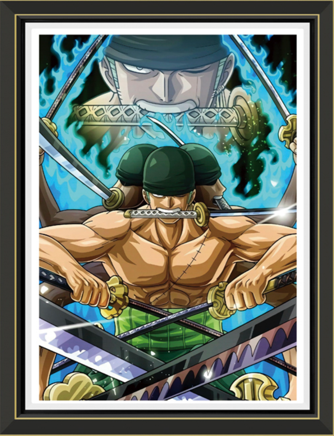(Pre-Order)One Piece-Roronoa Zoro3- Handmade Multilayer 3D paper carving Wall Art