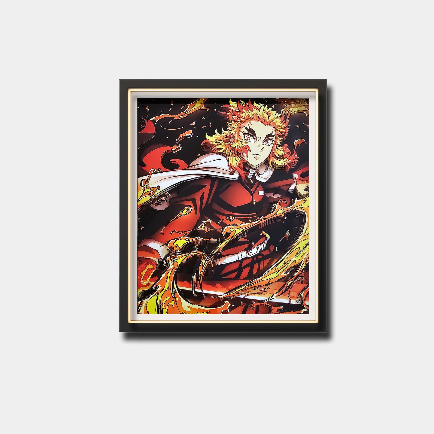 (Pre-Order)Demon Slayer-Rengoku Kyoujurou-Handmade Multilayer 3D paper carving Wall Art