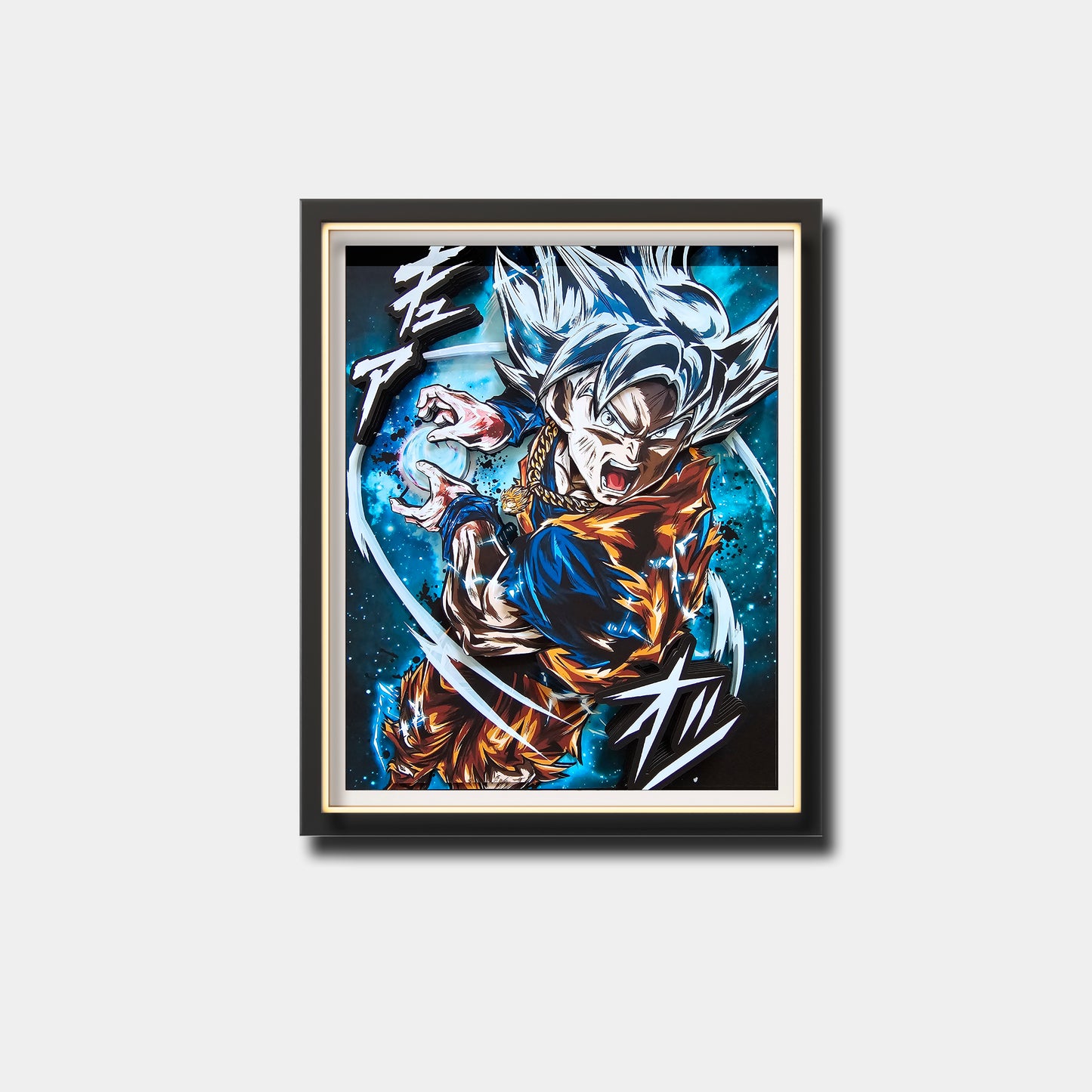 (In-Stock)Master Ultra Goku-Handmade Multilayer 3D paper carving Wall Art