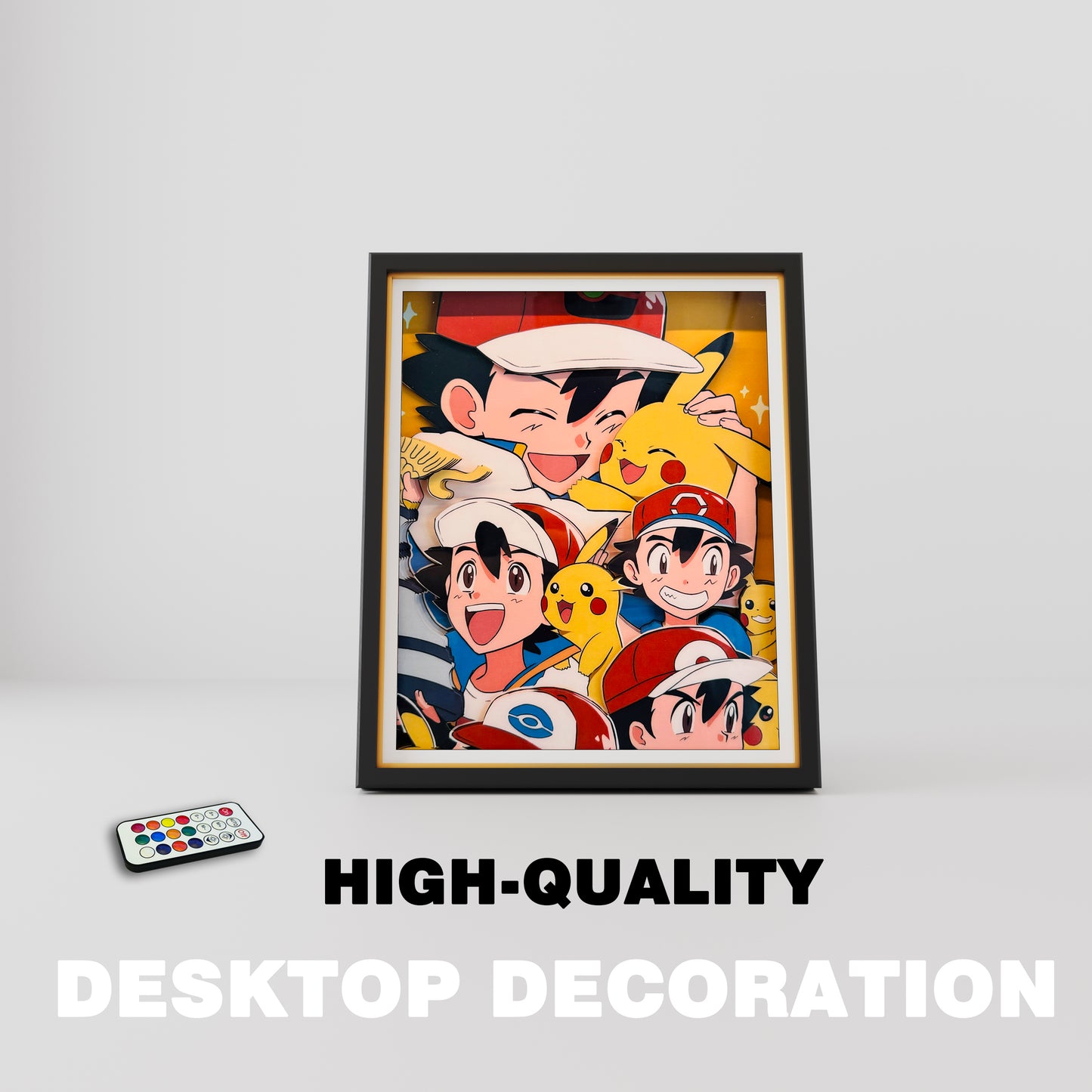 (In-Stock)Pokemon-Ash Ketchum- Handmade Multilayer 3D paper carving Wall Art
