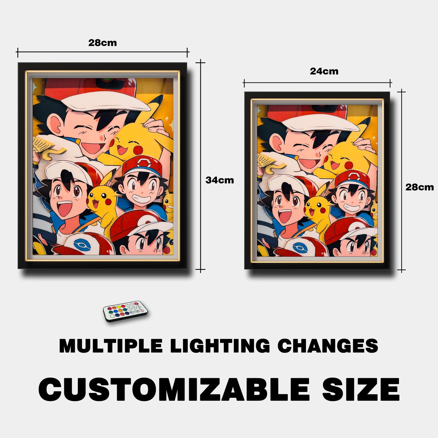 (In-Stock)Pokemon-Ash Ketchum- Handmade Multilayer 3D paper carving Wall Art
