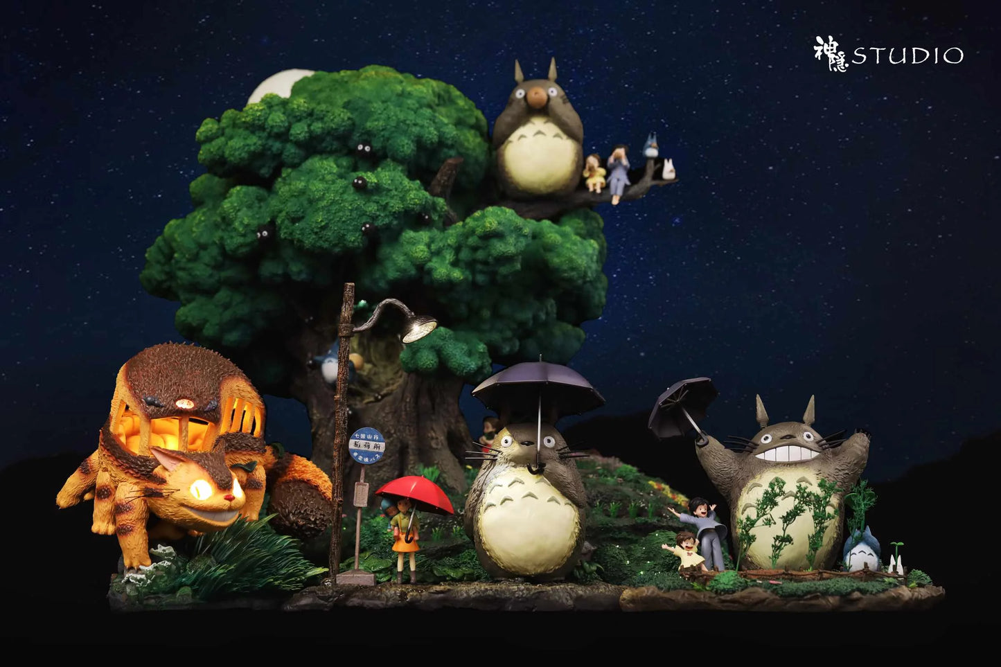 [Warehouse in Stock] Shen Yin Studio - Statue - My Neighbor Totoro - Cat Bus & Totoro First encounter & Totoro Midsummer Night's Memories with LED
