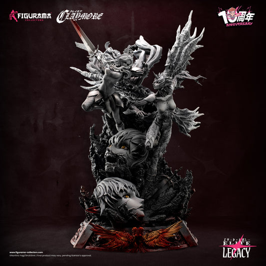 [Warehouse in Stock] Figurama Collectors - Statue - Claymore: Teresa vs. Priscilla Elite Exclusive 10th Anniversary Edition 1/6 Statue (Licensed) Black and White Edition