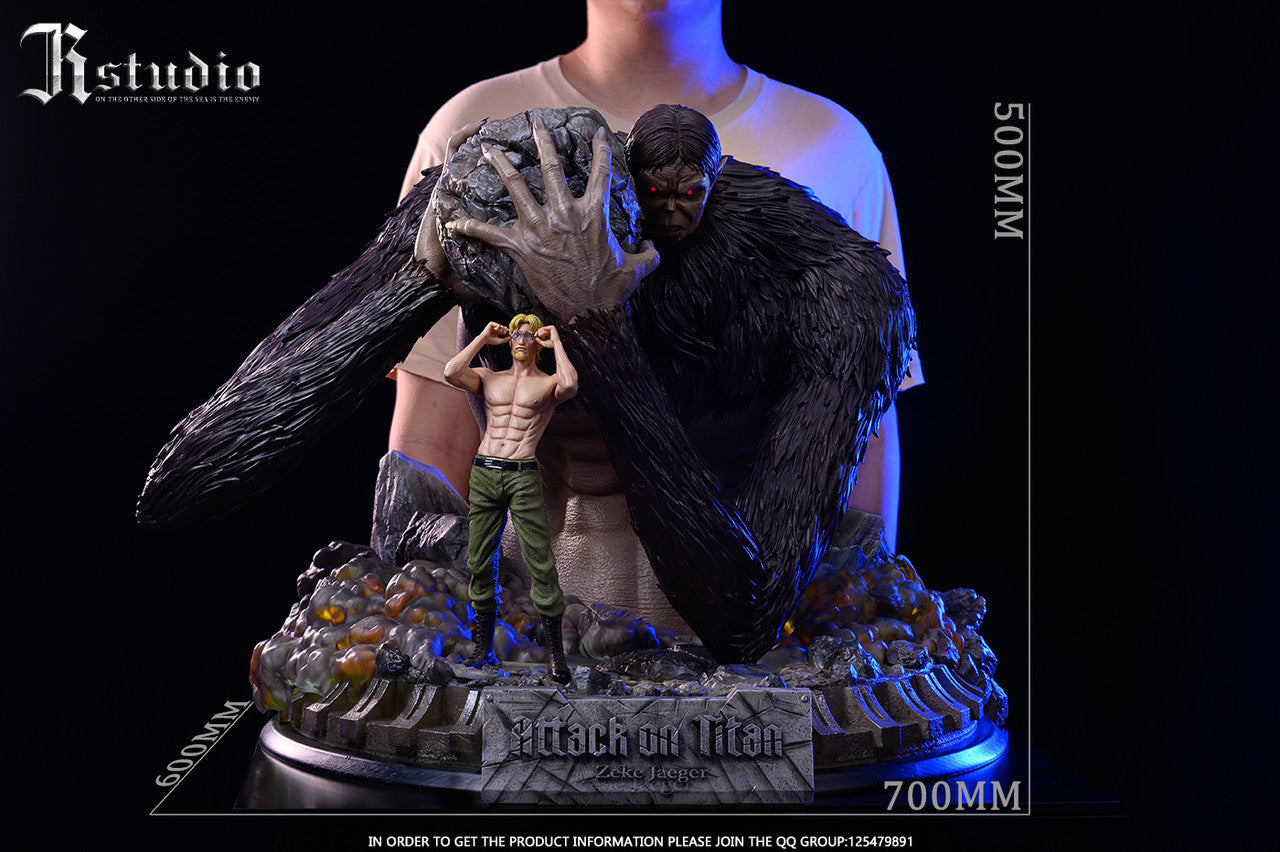[Warehouse in Stock] JR Studio - Statue - Attack on Titan - Zeke Jaeger & Beast titan with LED