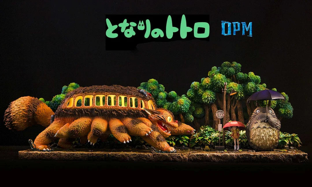 [Warehouse in Stock] Bundle 2-in-1 Ver. - OPM Studio - Statue - Hayao Miyazaki Desktop Little Scene Series 004 Totoro Bus Stop with LED - My Neighbor Totoro