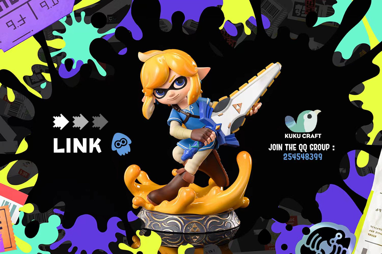 [Pre-Order] KukuCraft Studio - Statue - The Legend of Zelda x SPLATOON - Squid Link & Zelda