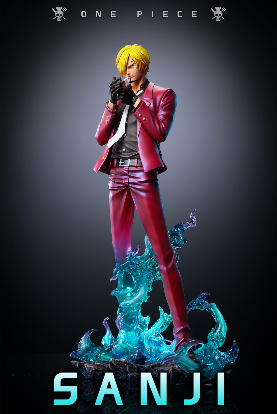 [Warehouse in stock] LX Studio - Statue - One Piece - Sanji Red clothes Gold bonus with LED