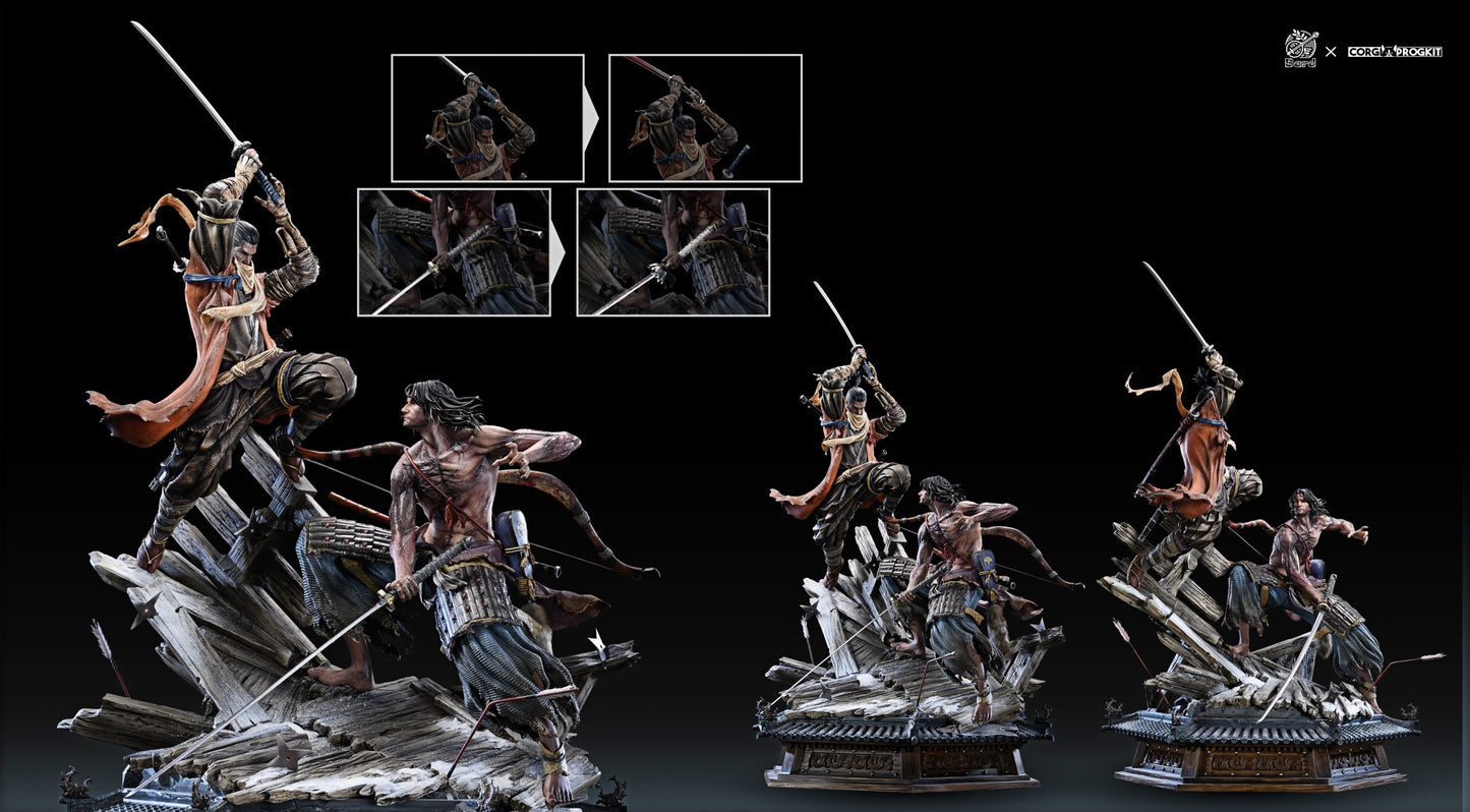 [Warehouse in Stock] Bard Studio & Corgi Progkit Studio - Statue - Sekiro: Shadows Die Twice Soulsborne Scene #1 Sekiro VS Genichiro Ashina