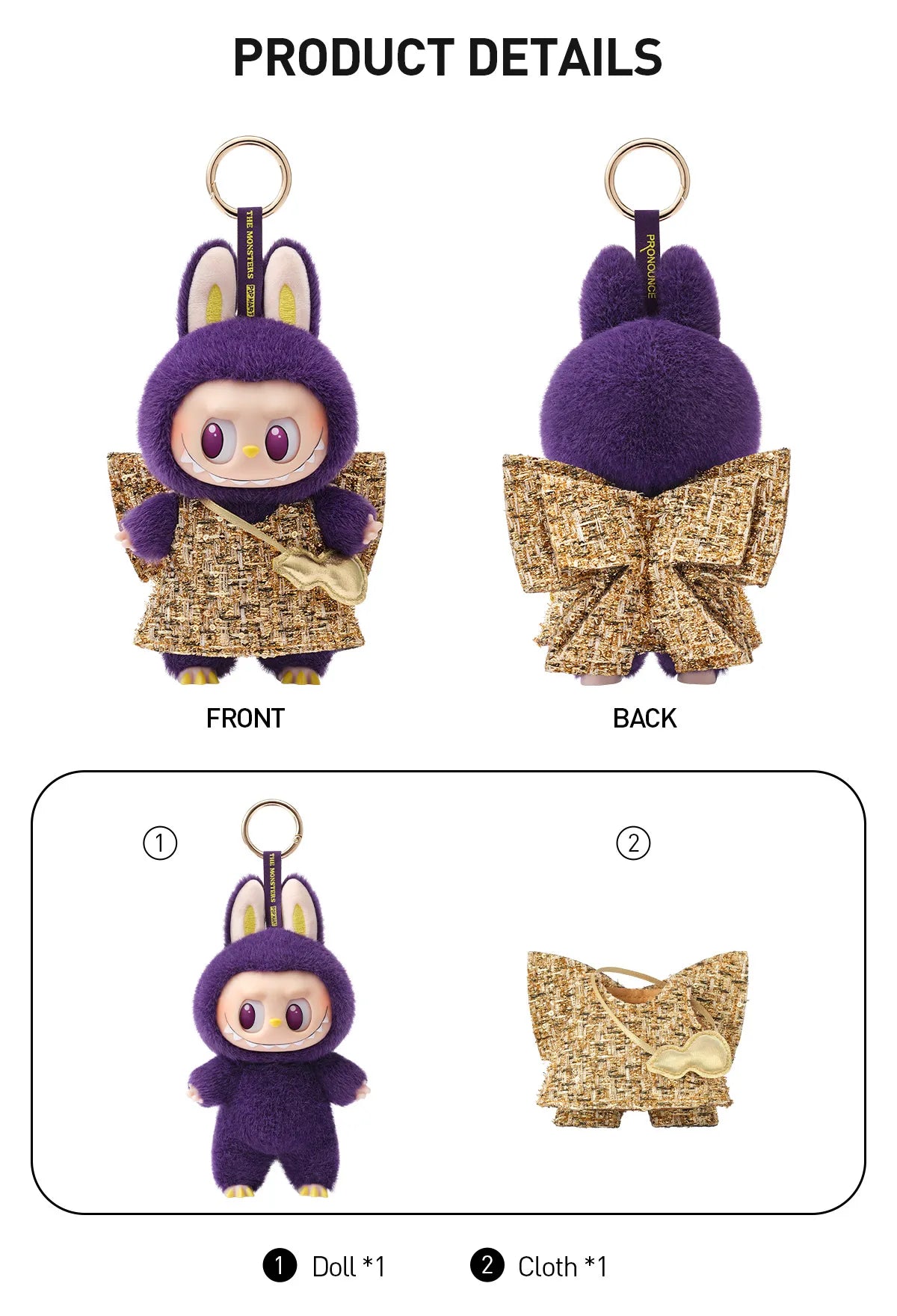 POPMART- LABUBU × PRONOUNCE - WINGS OF FORTUNE Vinyl Plush Hanging Card