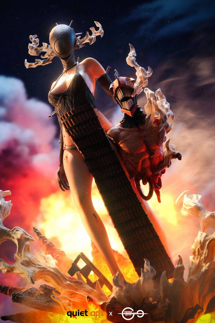 [Pre-Order] QuietArt x Hera Studio - Statue - Chainsaw Man - Bomb Demon Bom & Reze & Kiss Busts