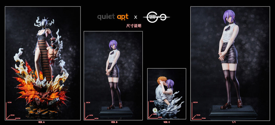 [Pre-Order] QuietArt x Hera Studio - Statue - Chainsaw Man - Bomb Demon Bom & Reze & Kiss Busts