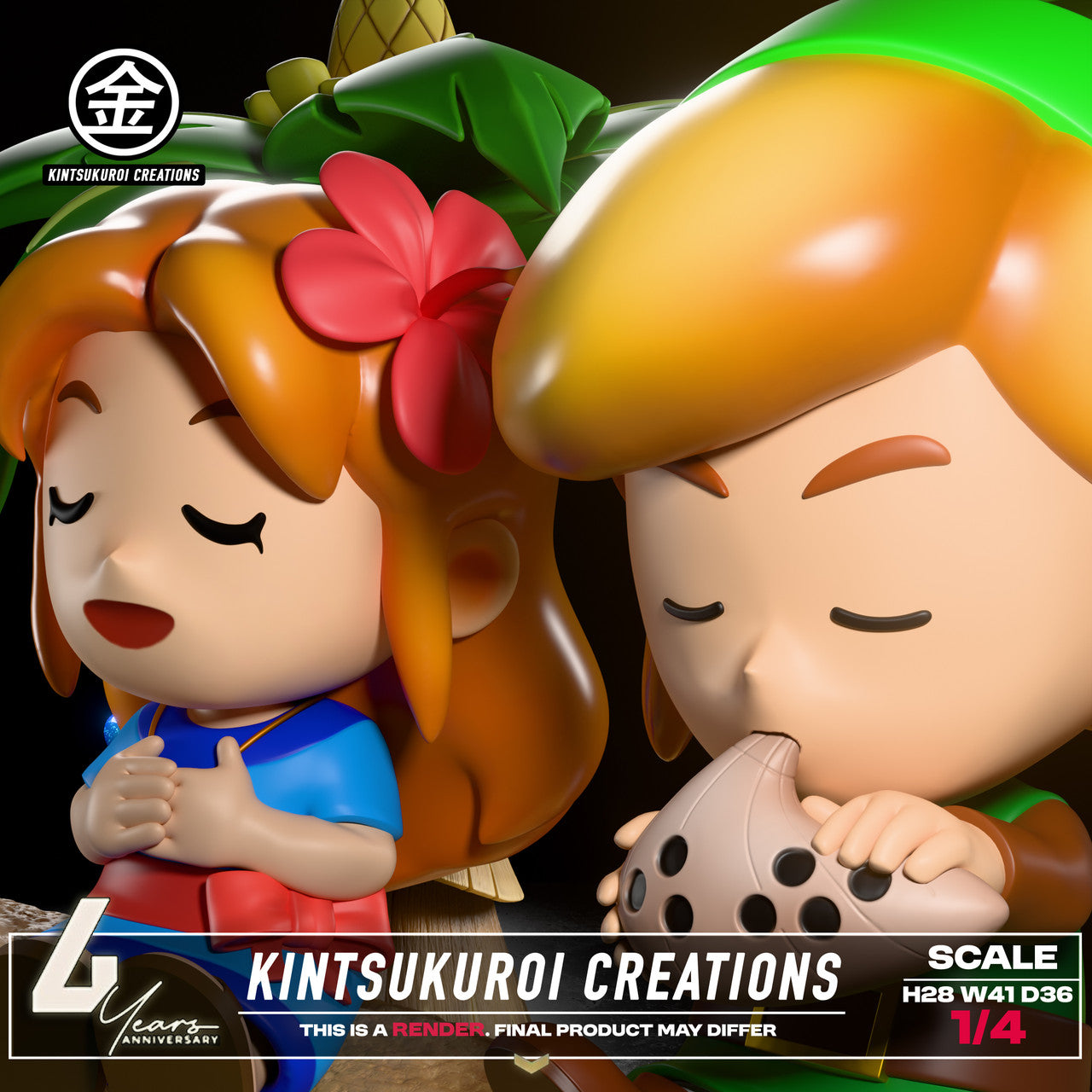 [Pre-Order] Kintsukuroi creations Studio - Statue - The Legend of Zelda - LINK AND MARIN 14 DIORAMA