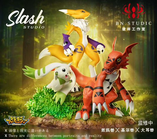 [Pre-Order] BN Studio X Slash Studio - Statue - Digimon - Guilmon X Terriermon X Renamon