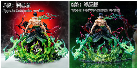 [Warehouse in Stock] SY Studio & LX Studio - Statue - One Piece - Zoro King of Hell B version Half transparent