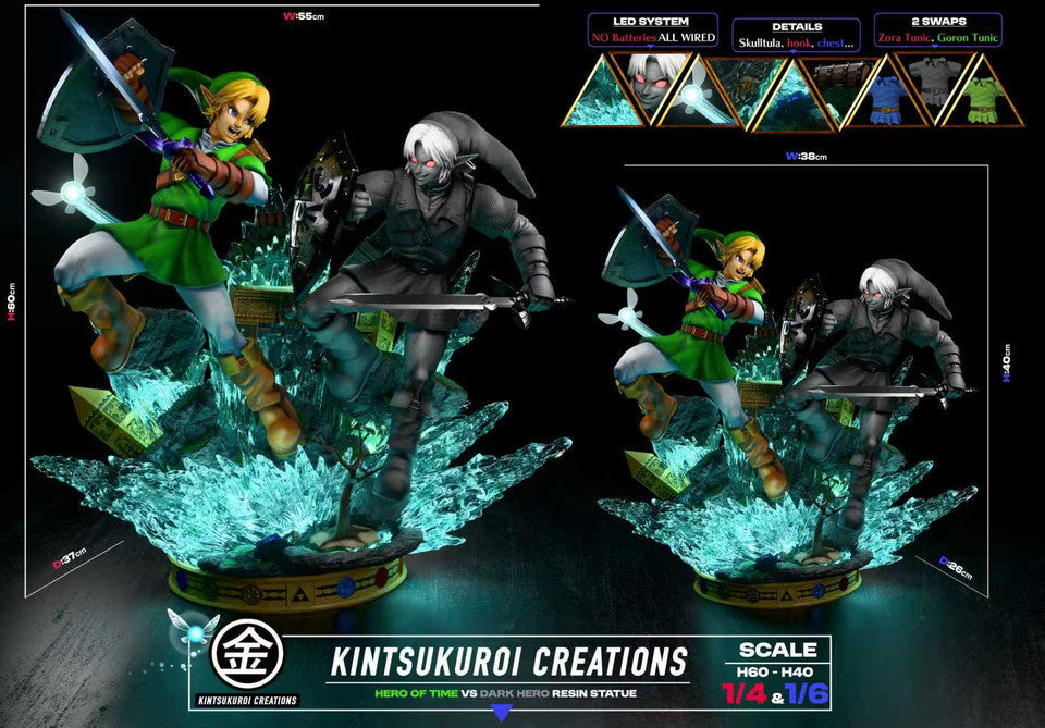 [Pre-Order] Kintsukuroi creations Studio - Statue - LINK VS DARK LINK 14 & 16 DIORAMA The Legend of Zelda