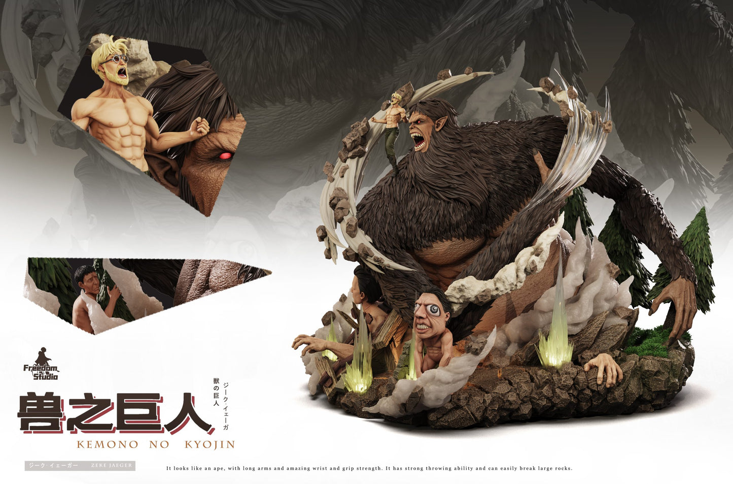 [Pre-Order Closed] Freedom Studio - Statue - Attack on Titan - 016 Zeke Yeager & Beast Titan