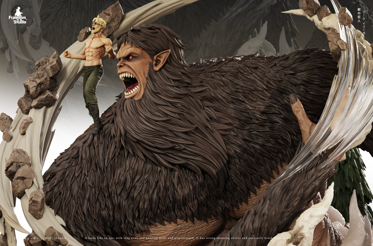 [Pre-Order Closed] Freedom Studio - Statue - Attack on Titan - 016 Zeke Yeager & Beast Titan