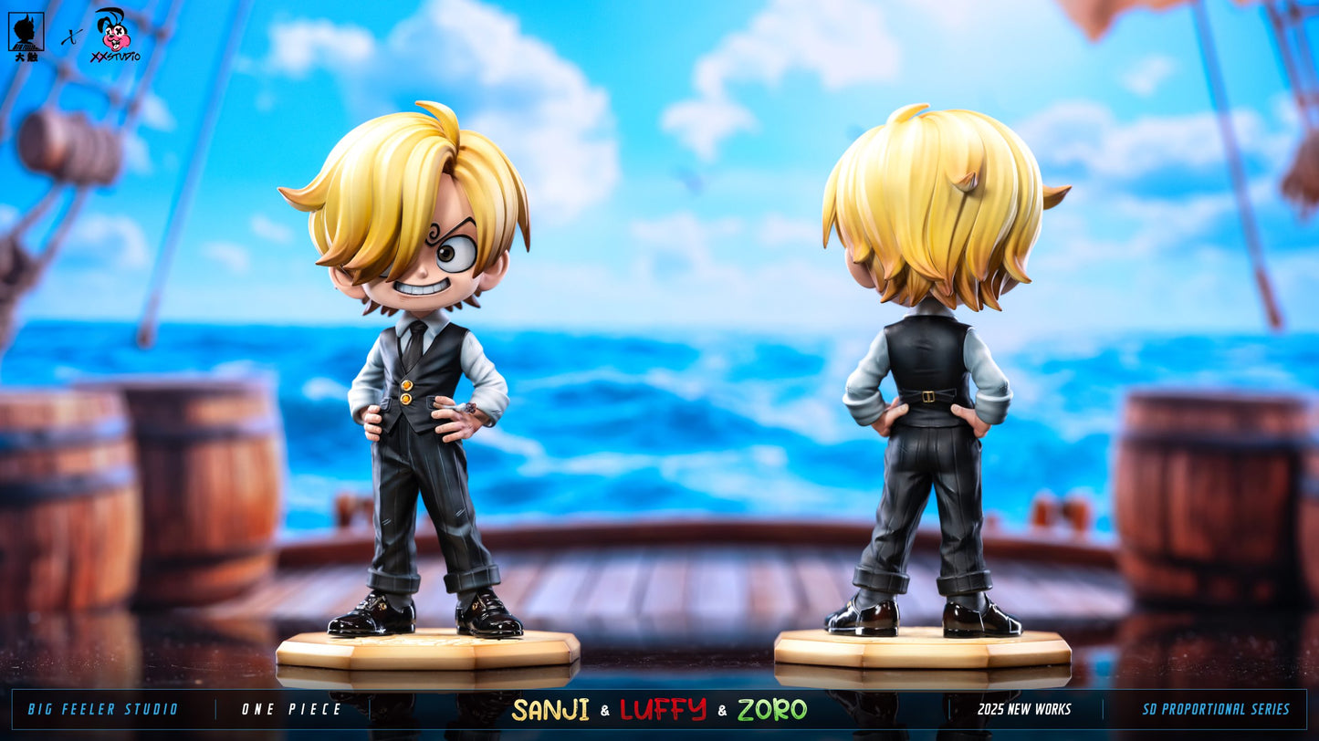 [Pre-Order] Big Feeler Studio & XOX Studio - Statue - One Piece - Q version The Three Strongest Luffy & Zoro & Sanji