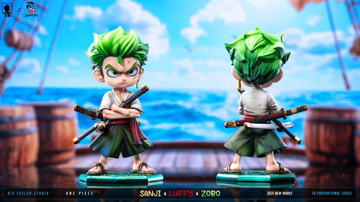 [Pre-Order] Big Feeler Studio & XOX Studio - Statue - One Piece - Q version The Three Strongest Luffy & Zoro & Sanji