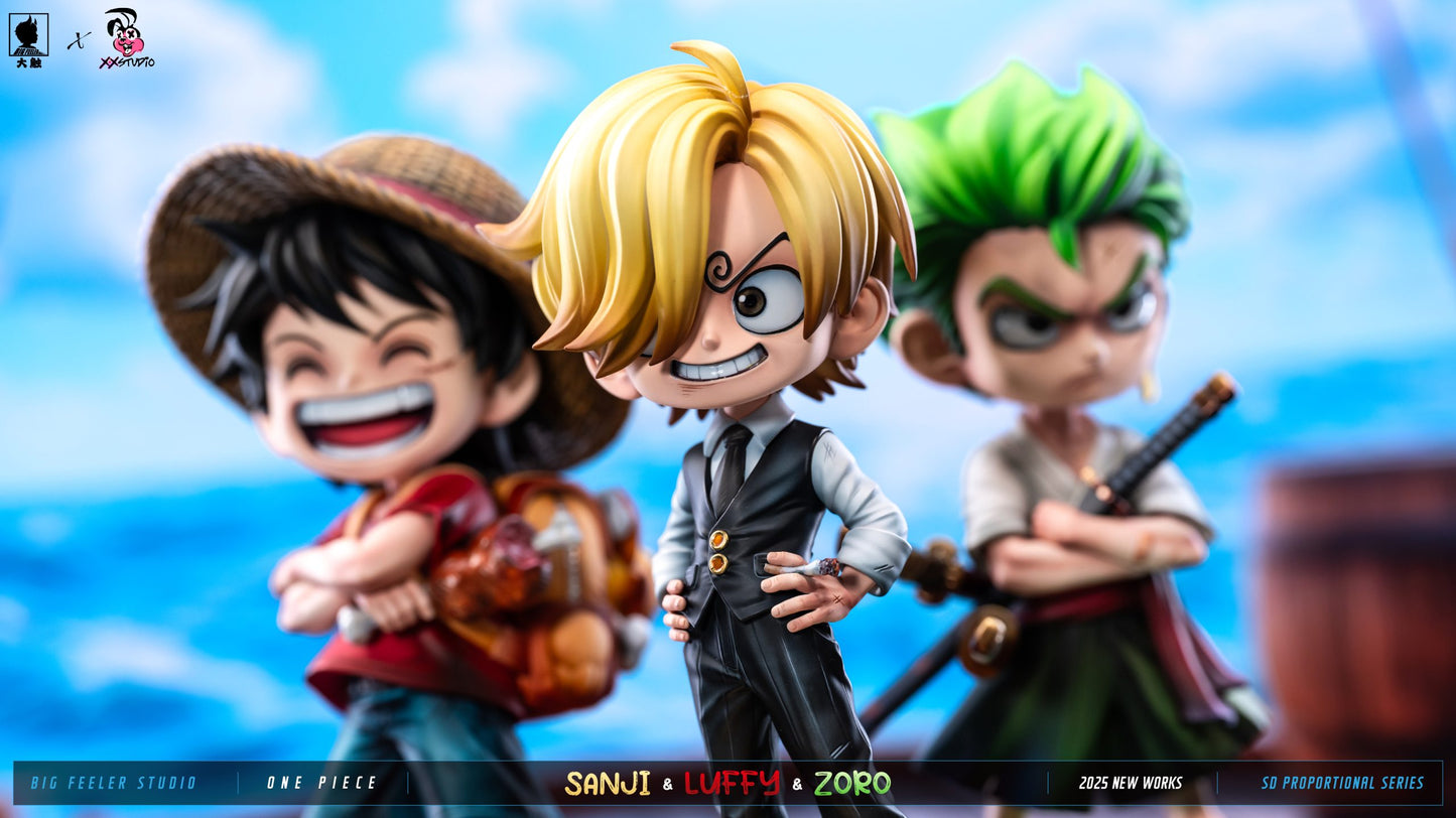 [Pre-Order] Big Feeler Studio & XOX Studio - Statue - One Piece - Q version The Three Strongest Luffy & Zoro & Sanji