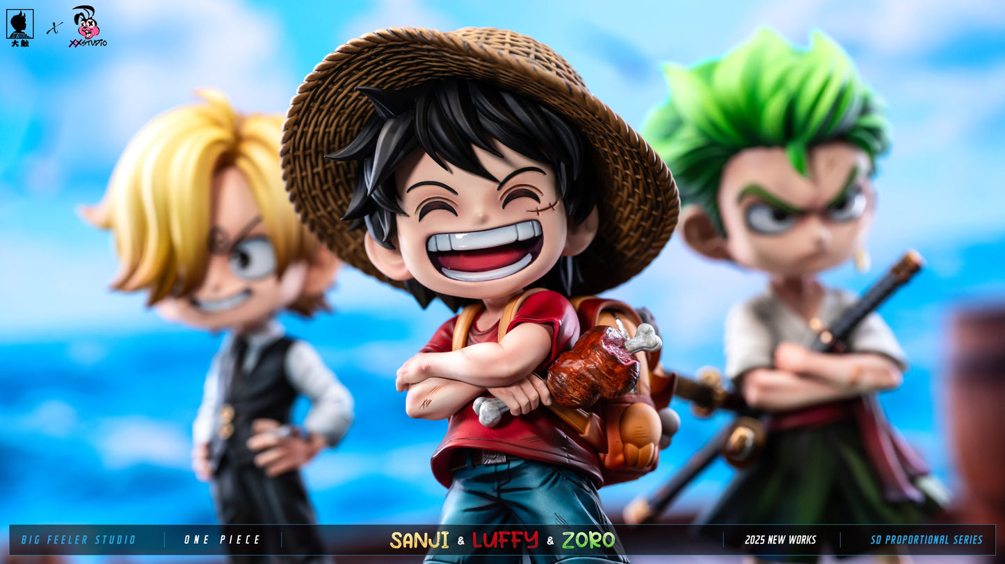 [Pre-Order] Big Feeler Studio & XOX Studio - Statue - One Piece - Q version The Three Strongest Luffy & Zoro & Sanji