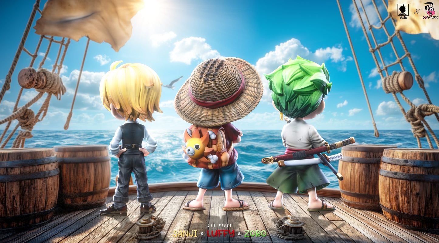 [Pre-Order] Big Feeler Studio & XOX Studio - Statue - One Piece - Q version The Three Strongest Luffy & Zoro & Sanji