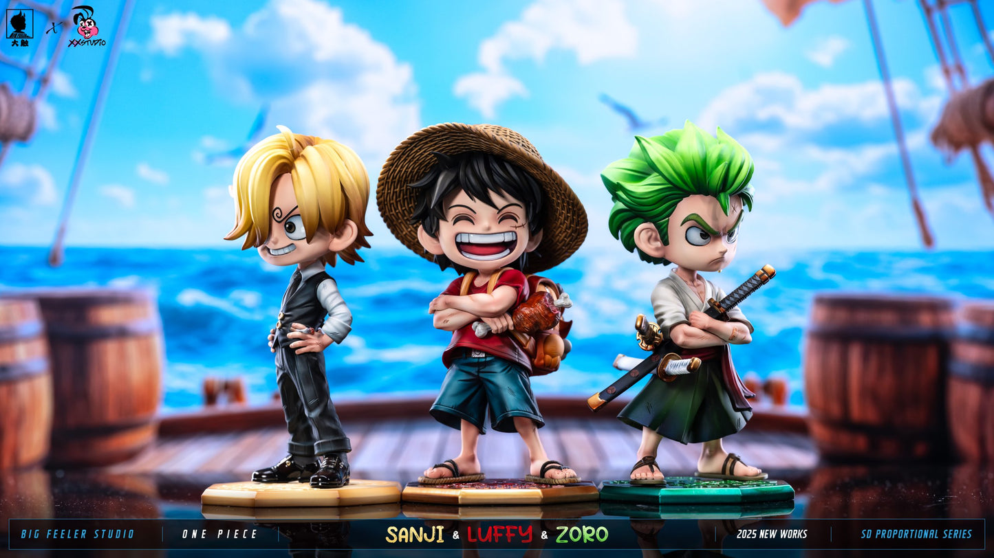 [Pre-Order] Big Feeler Studio & XOX Studio - Statue - One Piece - Q version The Three Strongest Luffy & Zoro & Sanji