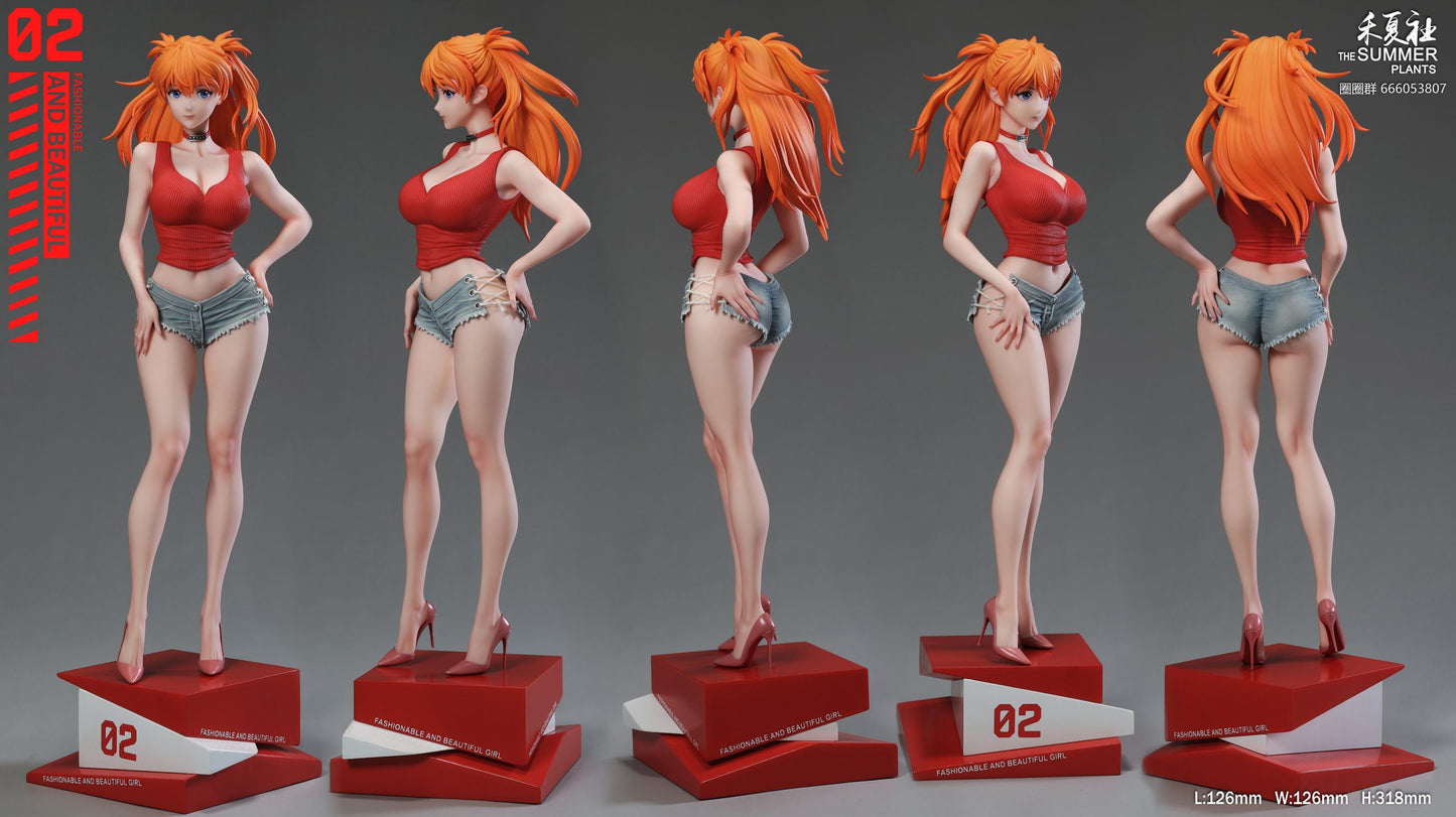 [Warehouse in Stock] THE SUMMER PLANTS Studio - Statue - Neon Genesis Evangelion - Summer Girlfriend Series Campus Belle Asuka