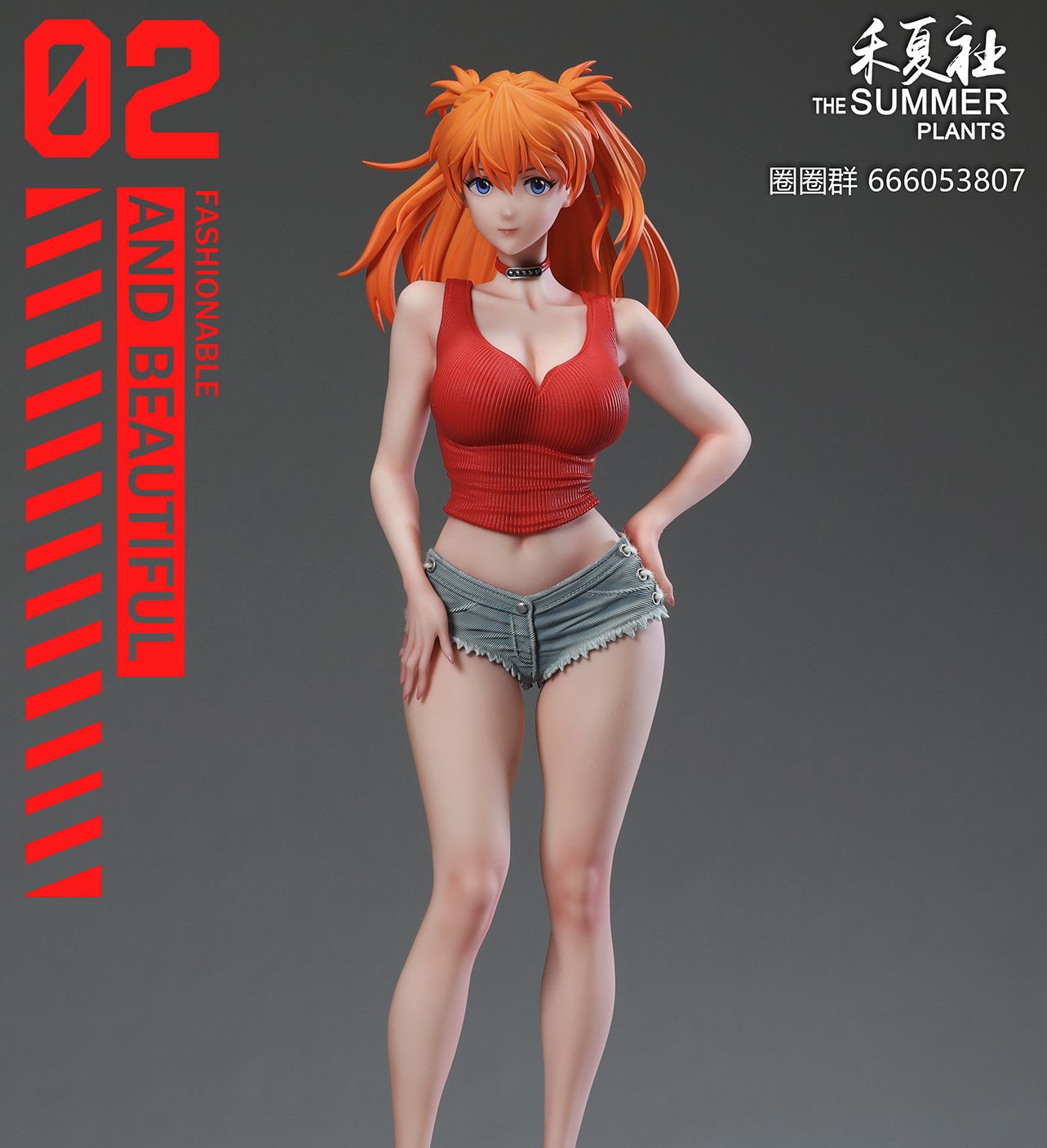 [Warehouse in Stock] THE SUMMER PLANTS Studio - Statue - Neon Genesis Evangelion - Summer Girlfriend Series Campus Belle Asuka