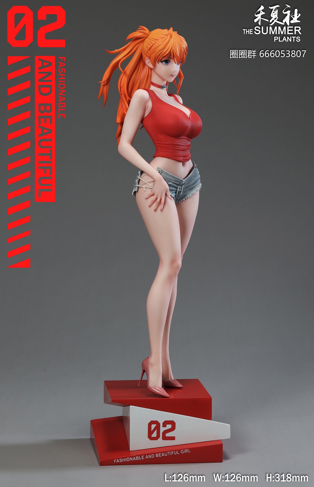 [Warehouse in Stock] THE SUMMER PLANTS Studio - Statue - Neon Genesis Evangelion - Summer Girlfriend Series Campus Belle Asuka