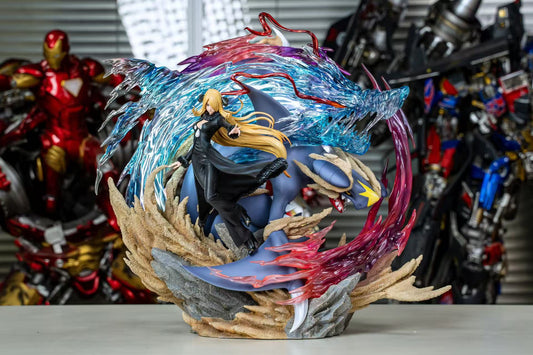 [Warehouse in Stock] Fantasy studio - Statue - Pokémon - Cynthia & Garchomp Black version