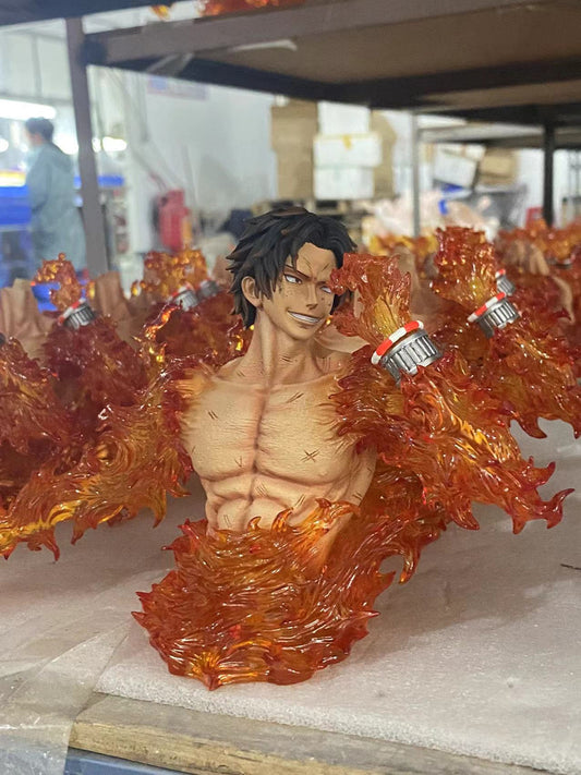 [Warehouse in Stock] Monkey D. Studio - Statue - One Piece Ace Bust with LED