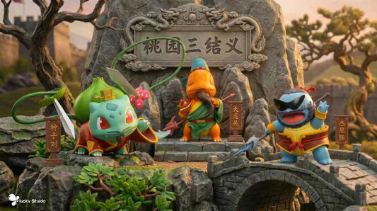 [Pre-Order] Lucky Studio - Statue - Starter Pokémon From Kanto Cosplay Liu Bei x Guan Yu x Zhang Fei Pokémon