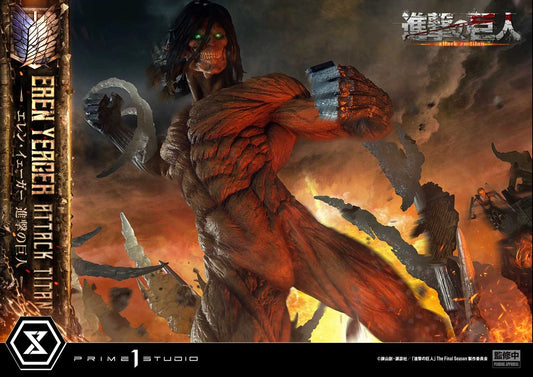 [Pre-Order] Prime 1 Studio - Statue - Ultimate Diorama Masterline TV animation Attack on Titan Eren Yeager Attack Titan UDMAOT-02 UDMAOT-02S (Licensed)