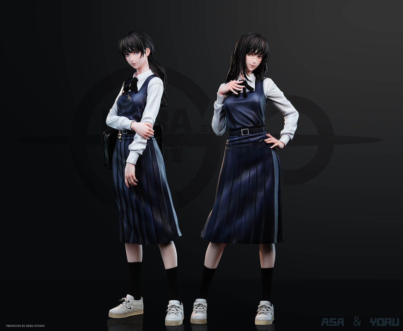 [Warehouse in Stock] HeRa Studio - Statue - Chainsaw Man Mitaka + Yoru + extra two heads