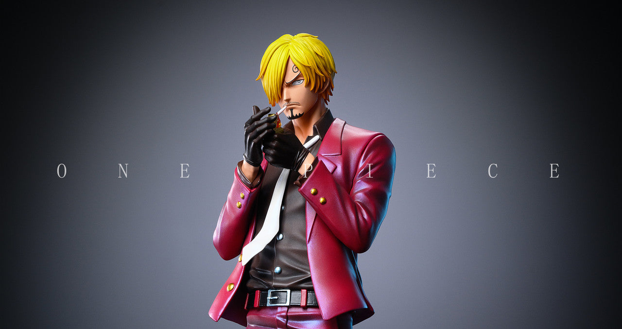 [Warehouse in stock] LX Studio - Statue - One Piece - Sanji Red clothes Gold bonus with LED