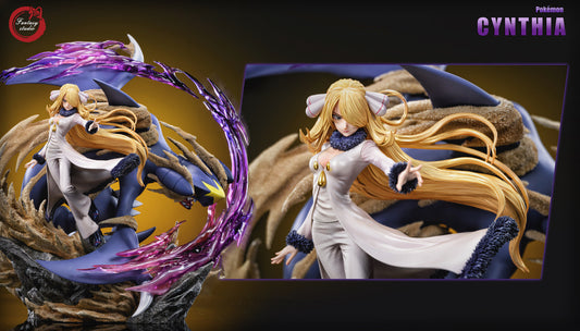 [Warehouse in Stock] Fantasy studio - Statue - Pokémon - Cynthia & Garchomp White version