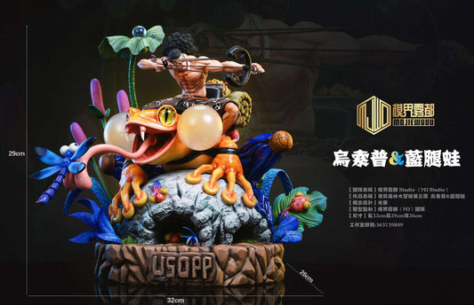 [Warehouse in Stock] Mo Jie Wu Du Studio - Statue - One Piece - Strange Forest Adventure Part 3 Usopp & Blue Leg Frog