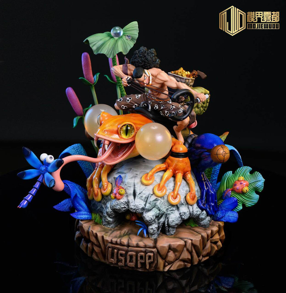 [Warehouse in Stock] Mo Jie Wu Du Studio - Statue - One Piece - Strange Forest Adventure Part 3 Usopp & Blue Leg Frog