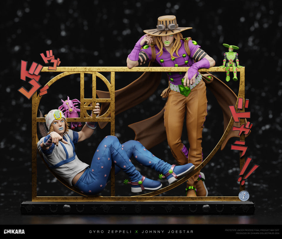 [Pre-Order Closed] CHIKARA Studio  - Statue - JOJO's Bizarre Adventure - SBR Johnny Joestar & Gyro Zeppeli
