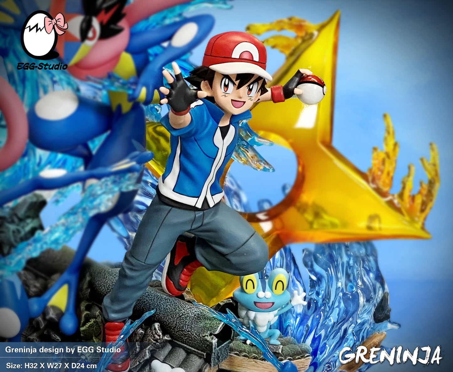 [In stock] EGG Studio - Statue - Pokémon - Ash Ketchum & Greninja Family