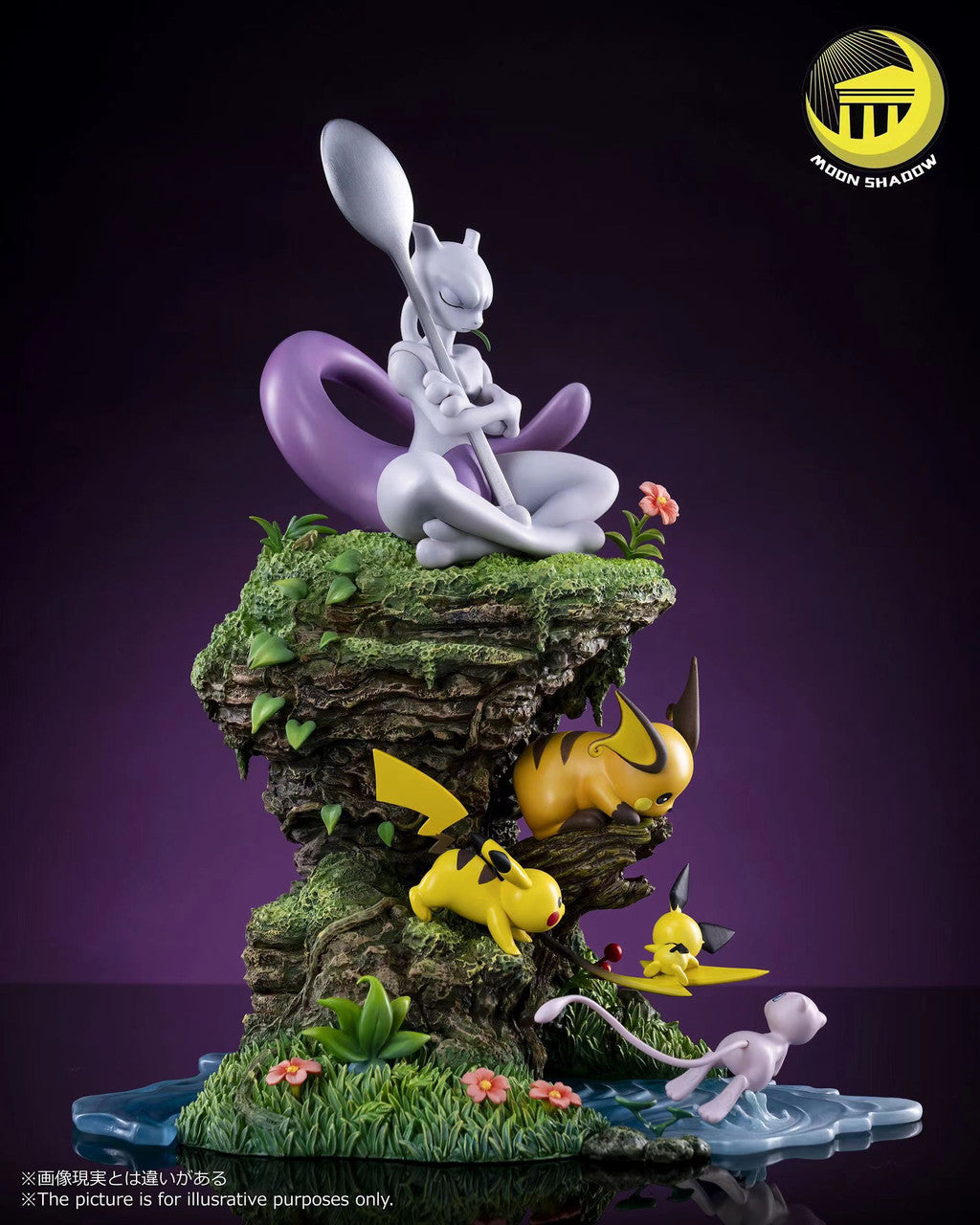 [Warehouse in Stock] Moon Shadow Studio - Statue - Pokémon - Natural Series-Mew & Mewtwo & Pikachu Family