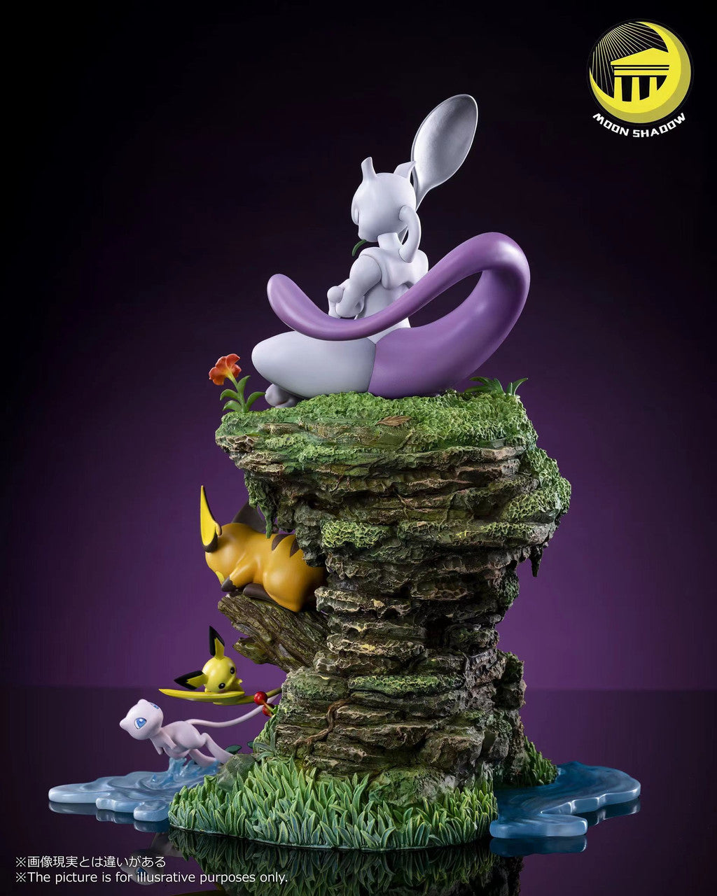 [Warehouse in Stock] Moon Shadow Studio - Statue - Pokémon - Natural Series-Mew & Mewtwo & Pikachu Family